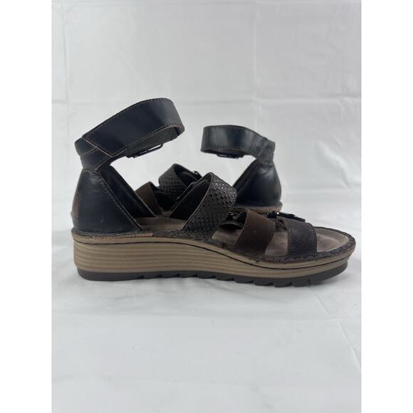 Naot Dark Brown Leather Begonia Strappy Gladiator Sandals Shoes 36 US 5-5.5 - Picture 5 of 11